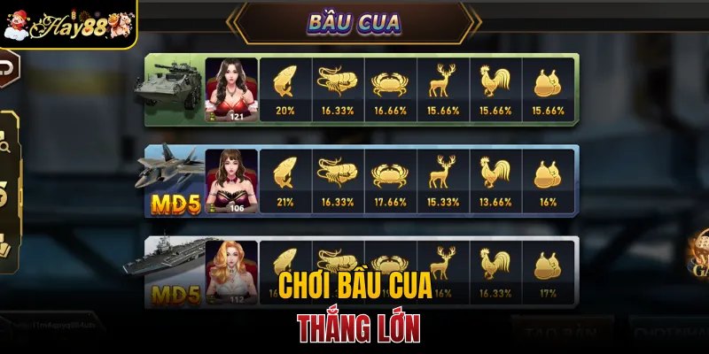 Chơi bầu cua thắng lớn