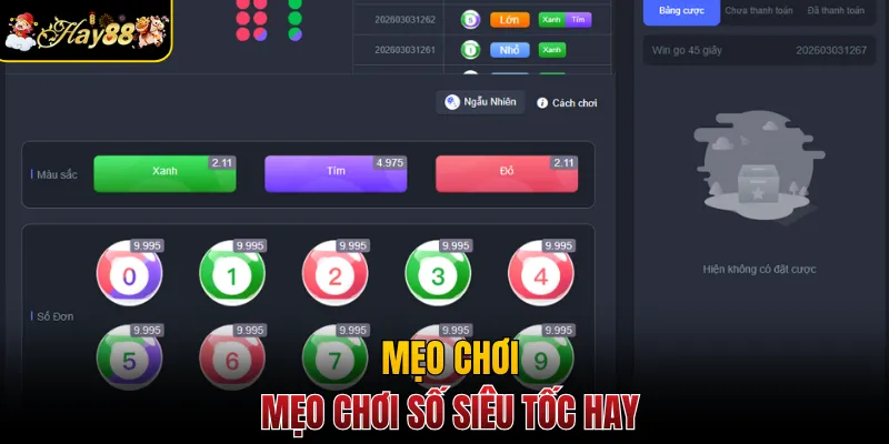 Mẹo chơi số siêu tốc hay