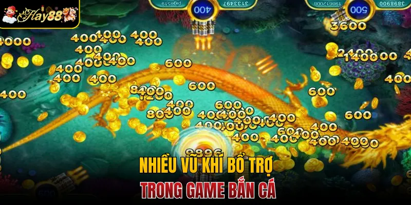 Nhiều vũ khí bổ trợ trong game bắn cá